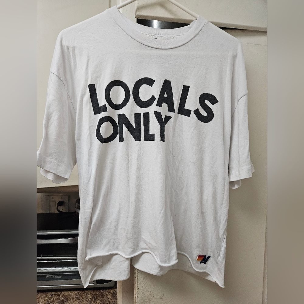 Aviator Nation White 'Locals Only' Tee